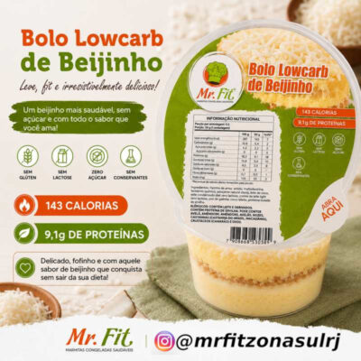Bolo low carb de beijinho